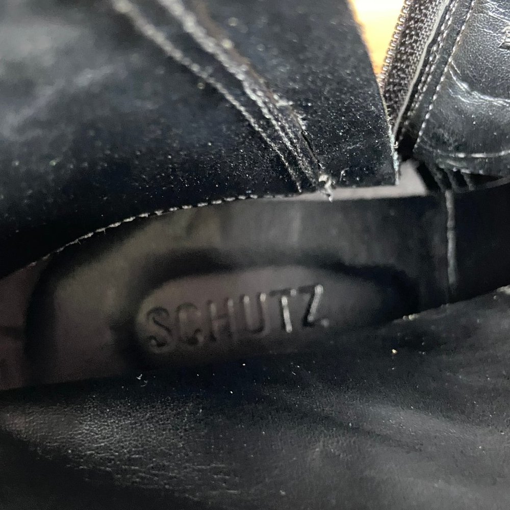 SALE! SCHUTZ Women's Size 9.5 Studded Leather Boots Side Zipper Entry EU Size 41 - Picture 10 of 11